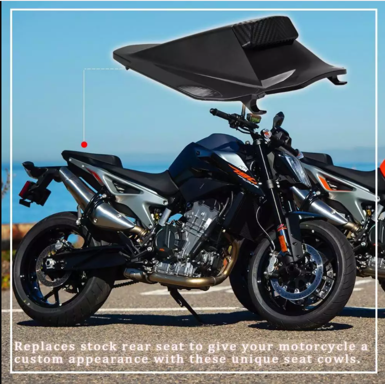 Seat Cover Rear Pillion Passenger Solo For KTM Duke 790 DUKE790 2019-2022 Seat Cowl Hump Carbon Fiber Grain Faring ABS Accessories