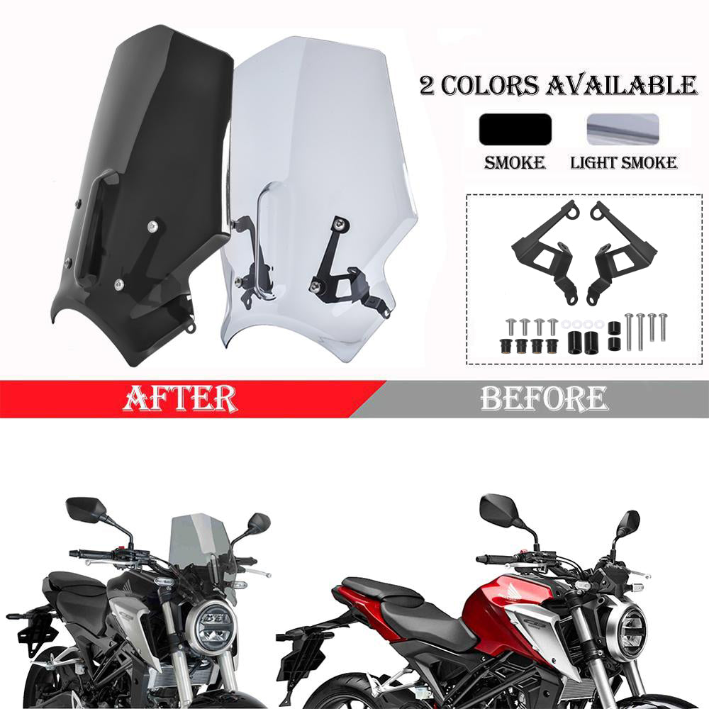Motorcycle Sports Windshield WindScreen Airflow Wind Deflector Visor 2018-2022 For Honda CB125R CB300R CB250R Accessories