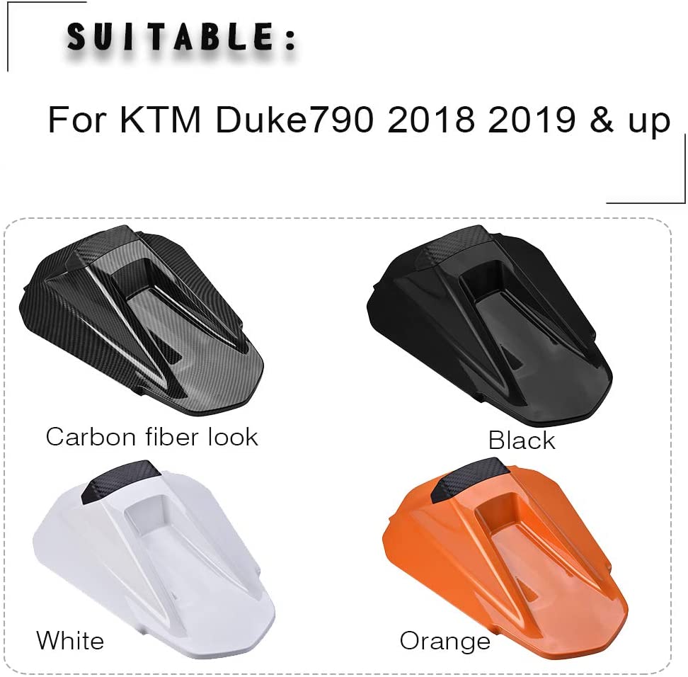 Seat Cover Rear Pillion Passenger Solo For KTM Duke 790 DUKE790 2019-2022 Seat Cowl Hump Carbon Fiber Grain Faring ABS Accessories