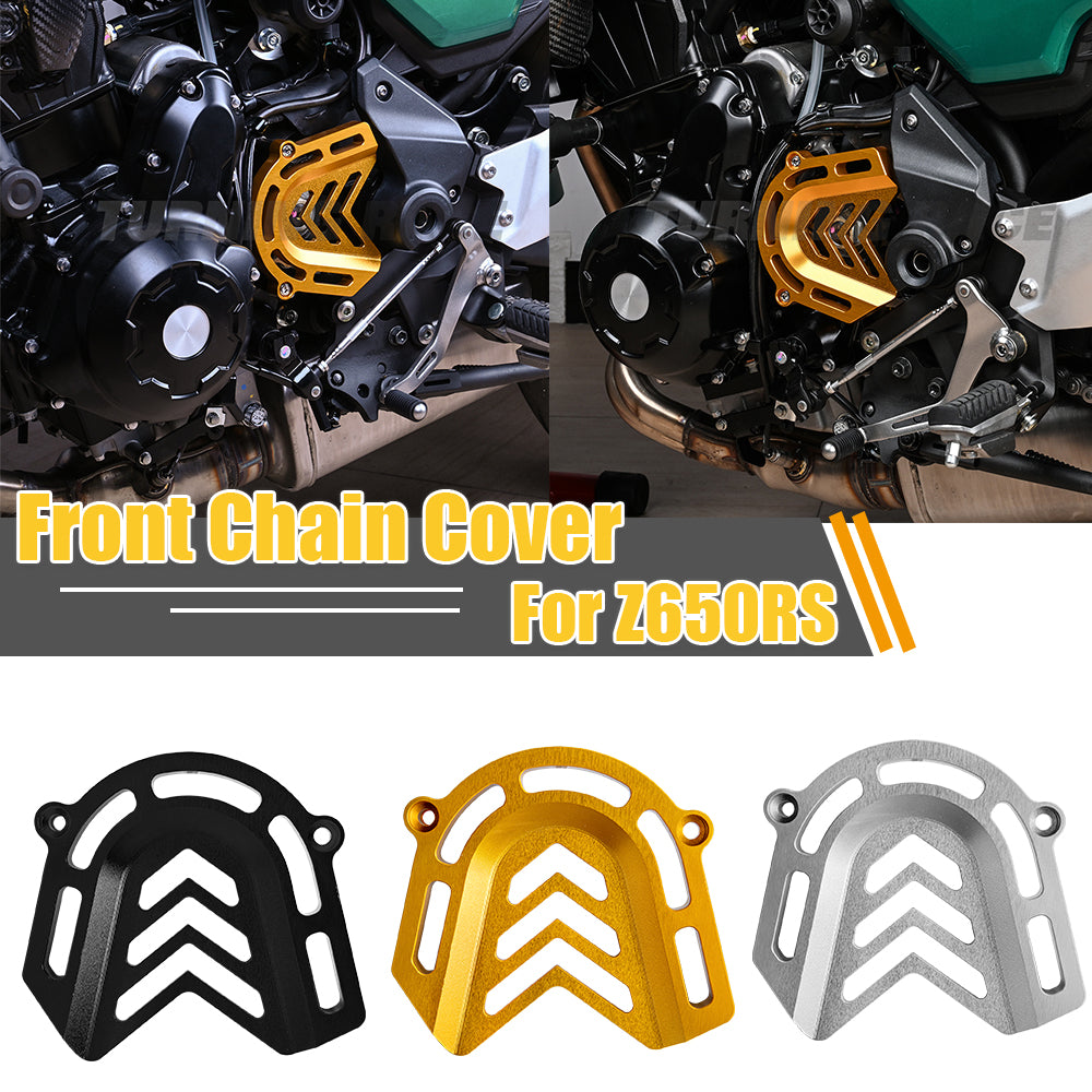 Wolfline Motorcycle Front Sprocket Chain Cover Guard Protector For Kawasaki Z650RS 2022 2023 Aluminum Accessories