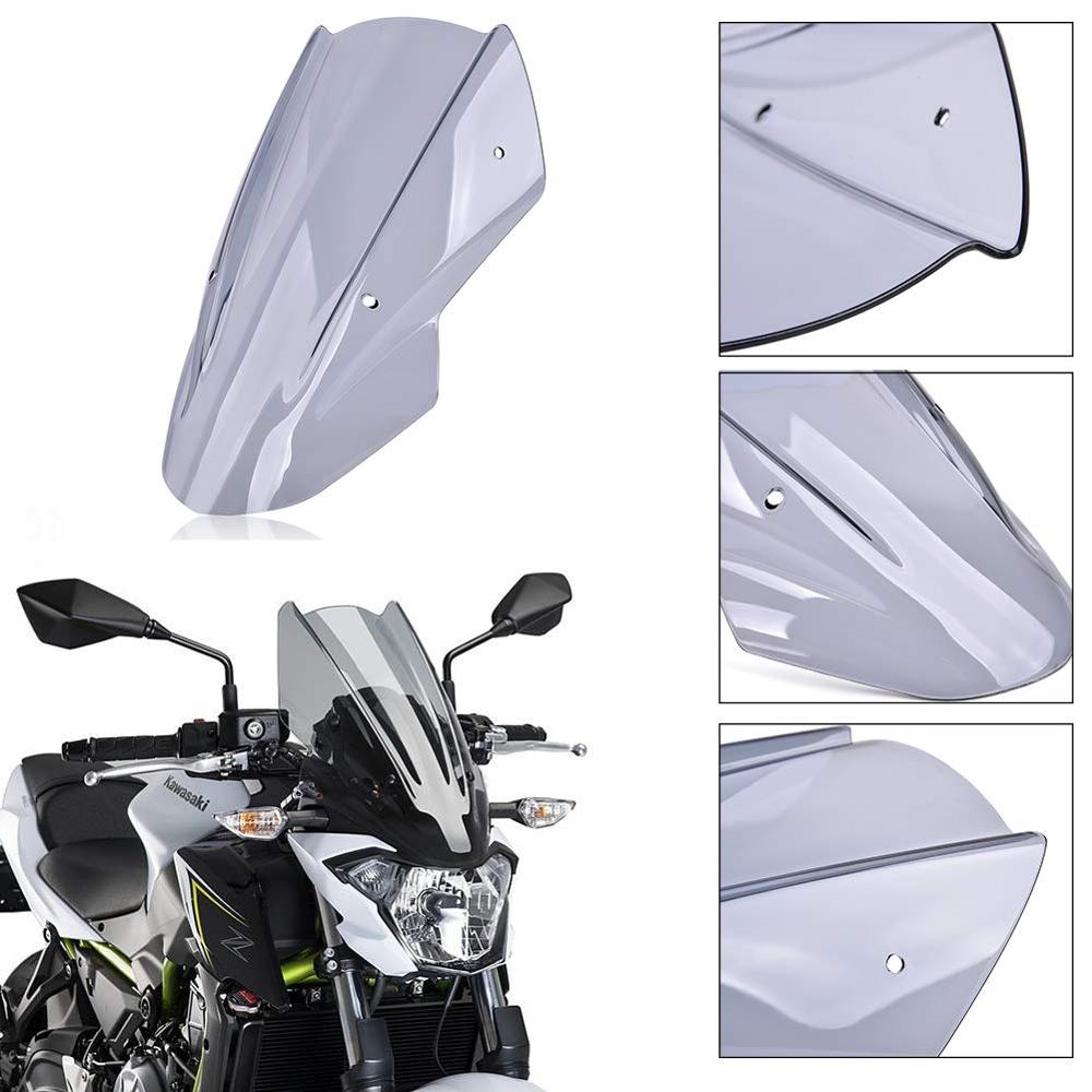 For 2017 2018 2019 Kawasaki Z650 Z 650 2017-2019 Motorcycle Windshield Windscreen Flyscreen Wind Deflector w/ Mounting Bracket