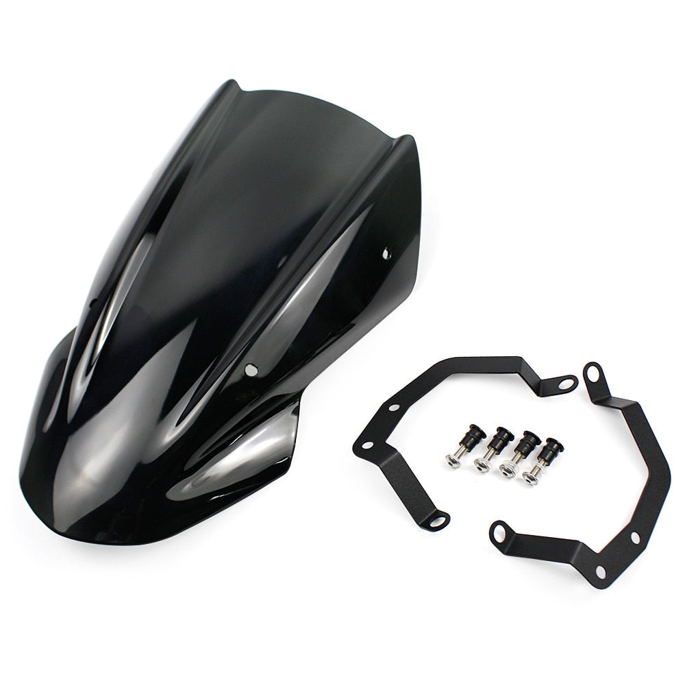 For 2017 2018 2019 Kawasaki Z650 Z 650 2017-2019 Motorcycle Windshield Windscreen Flyscreen Wind Deflector w/ Mounting Bracket