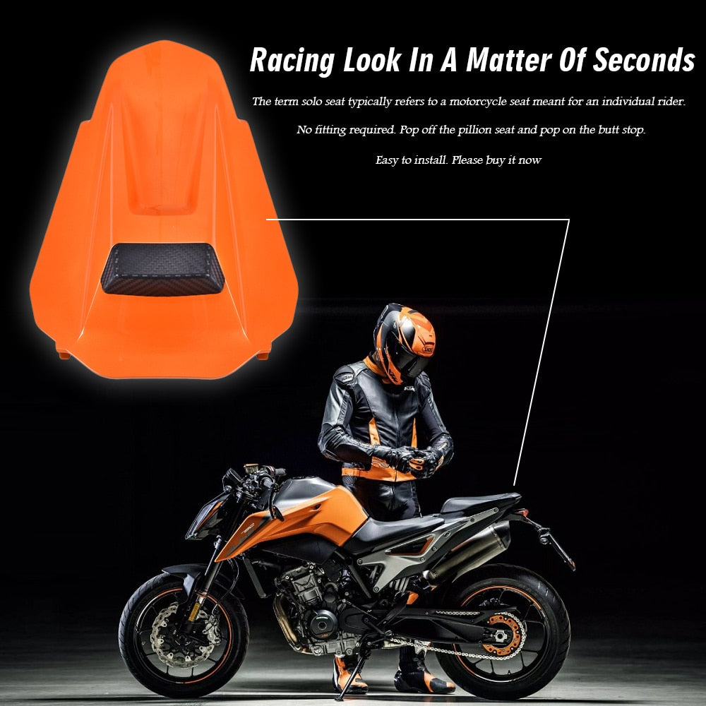 Seat Cover Rear Pillion Passenger Solo For KTM Duke 790 DUKE790 2019-2022 Seat Cowl Hump Carbon Fiber Grain Faring ABS Accessories