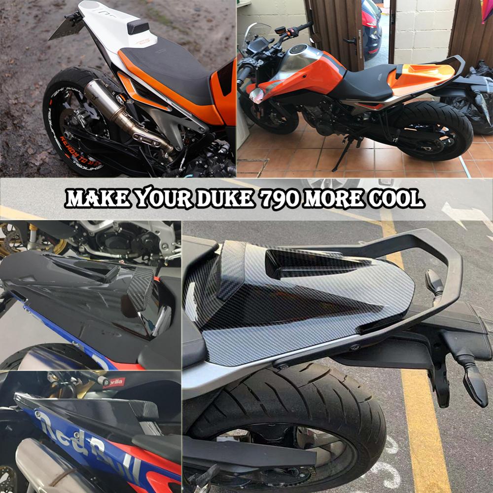 Seat Cover Rear Pillion Passenger Solo For KTM Duke 790 DUKE790 2019-2022 Seat Cowl Hump Carbon Fiber Grain Faring ABS Accessories