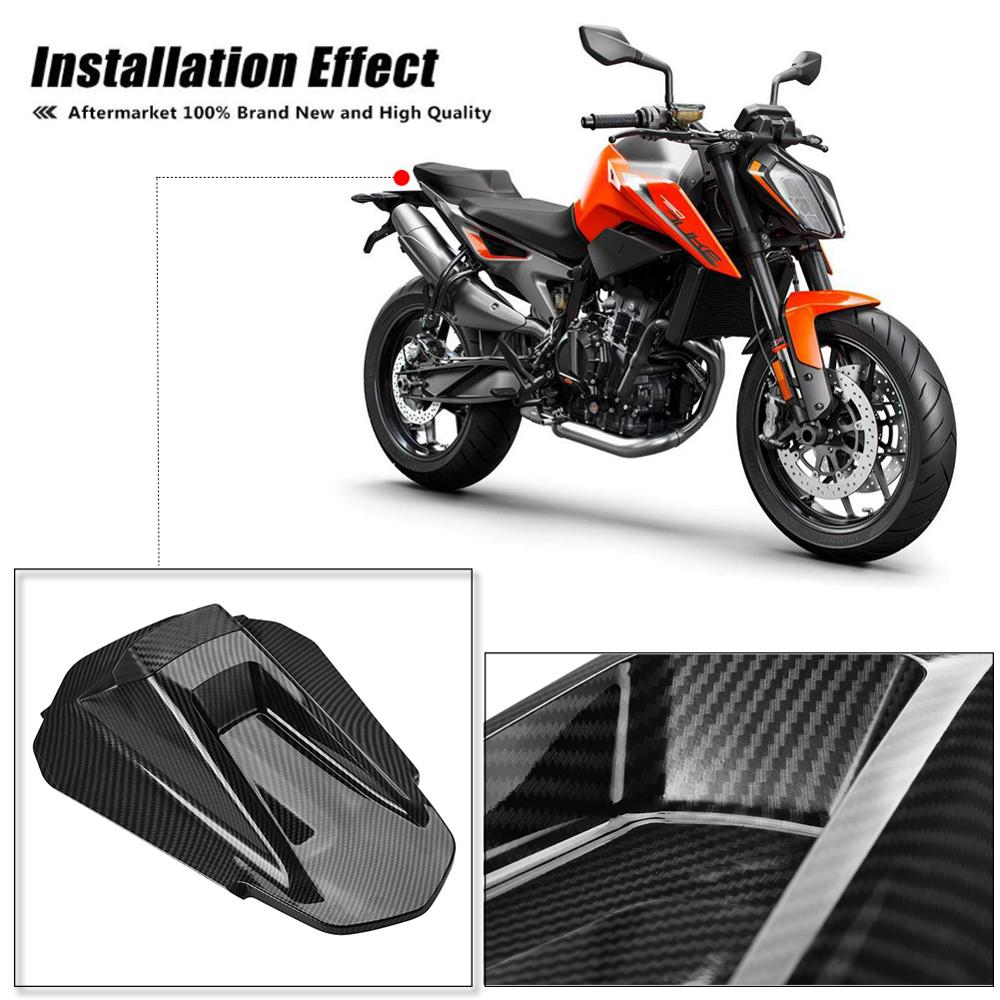 Seat Cover Rear Pillion Passenger Solo For KTM Duke 790 DUKE790 2019-2022 Seat Cowl Hump Carbon Fiber Grain Faring ABS Accessories