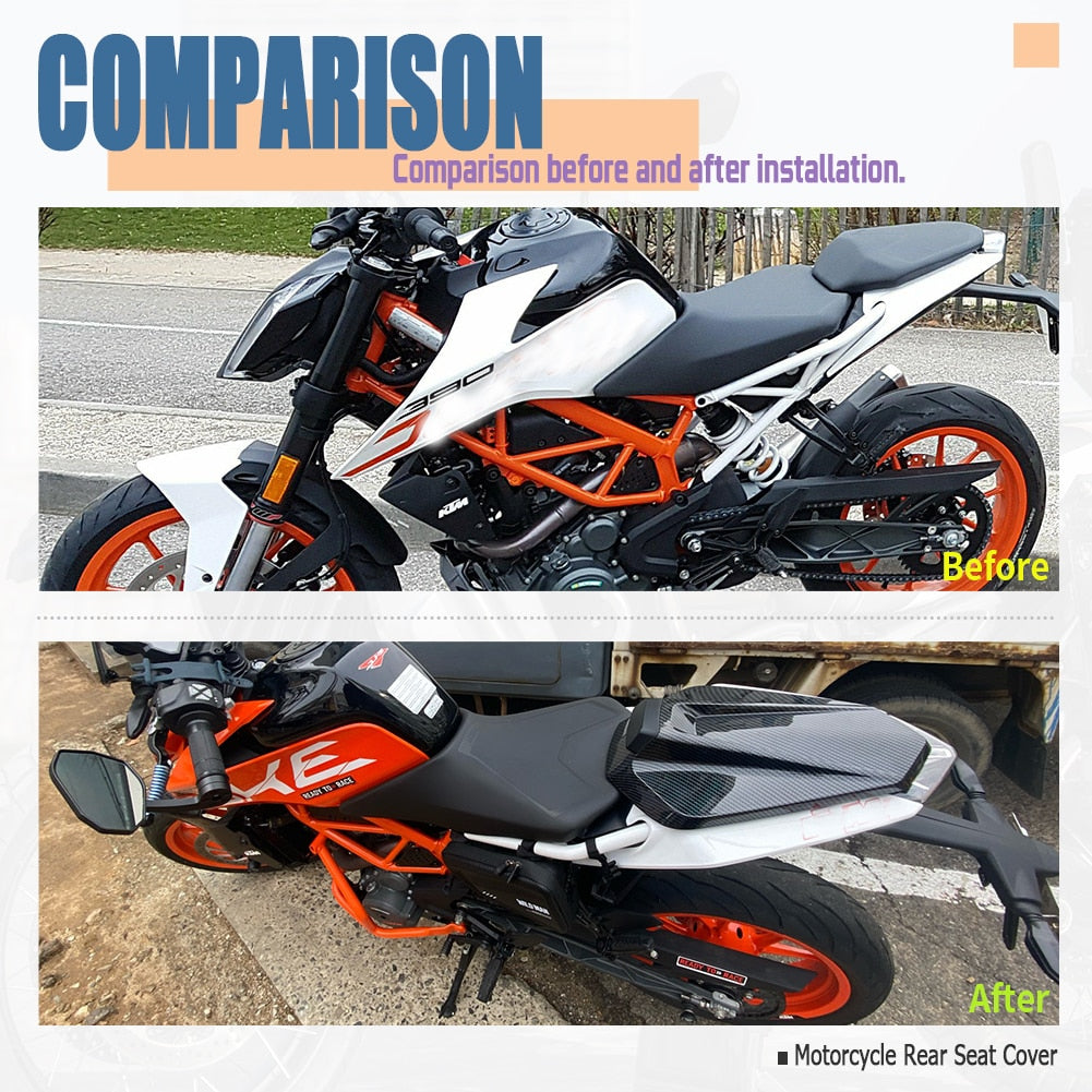 Rear Passenger Pillion Solo Seat Cover For KTM 125 250 390 Duke 2017-2022 2018 2019 2020 2021