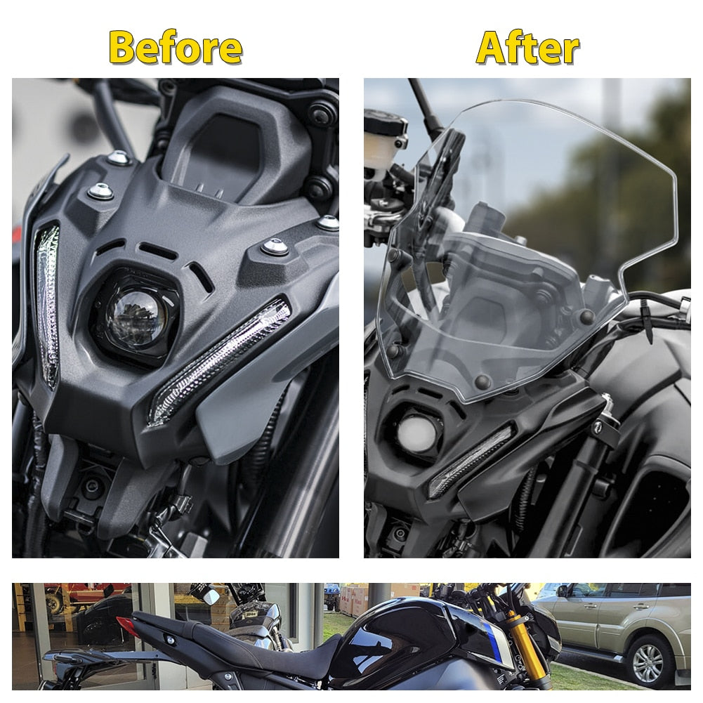 Wolfline Motorcycle Accessories Wind Deflectors NEW 2021 2022 2023 Windshield Windscreen For YAMAHA MT-09 FZ-09 MT09 FZ09 SP MT FZ 09