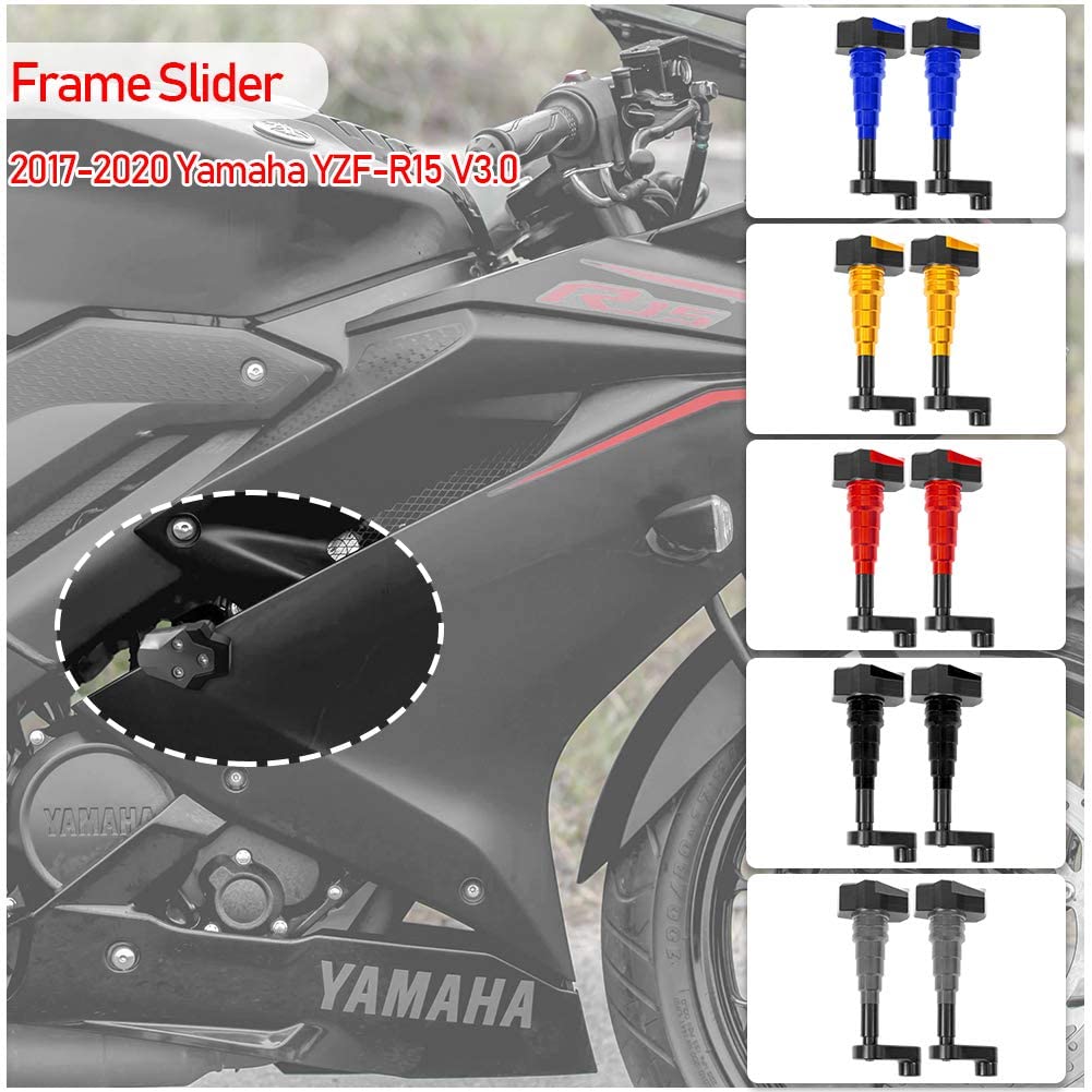 Wolfline Motorcycle Frame Slider Engine Guard Stator Cover Crash Pad Falling Protector for 17 18 2019 2020 Yamaha YZF R15 V3 Accessories