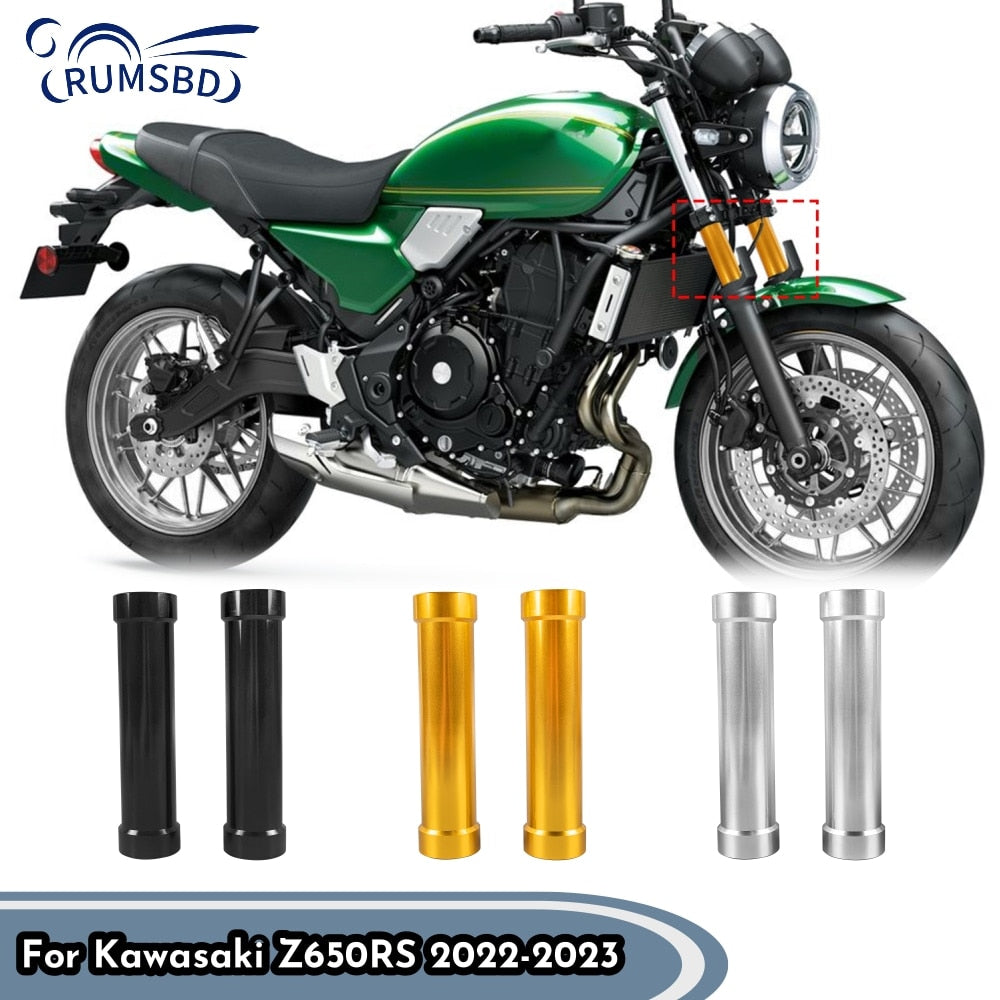 Wolfline Motorcycle Front Fork Boot Tube Shock Absorber Slider Cover For Kawasaki Z650RS 2022 2023 Aluminum Accessories