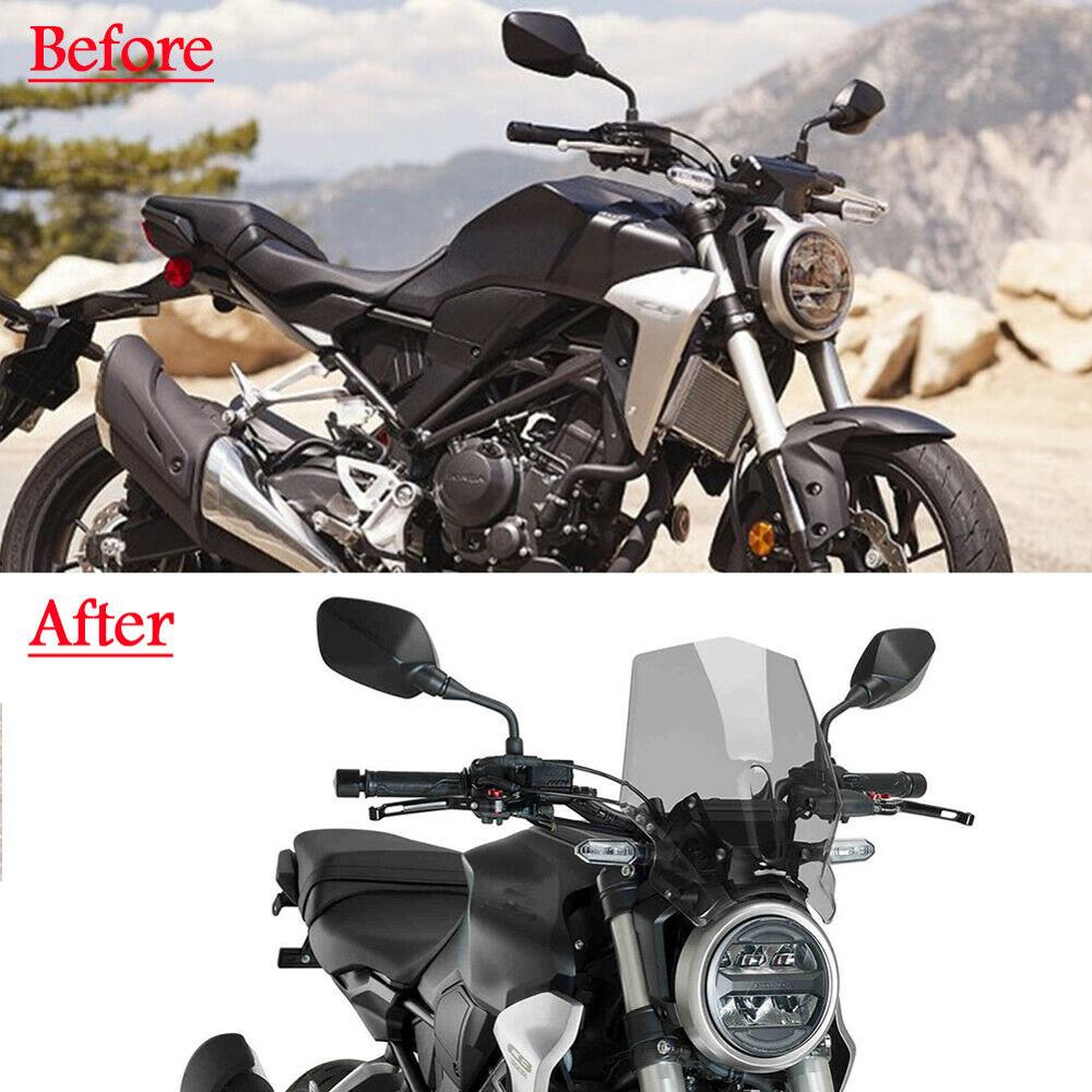 Motorcycle Sports Windshield WindScreen Airflow Wind Deflector Visor 2018-2022 For Honda CB125R CB300R CB250R Accessories