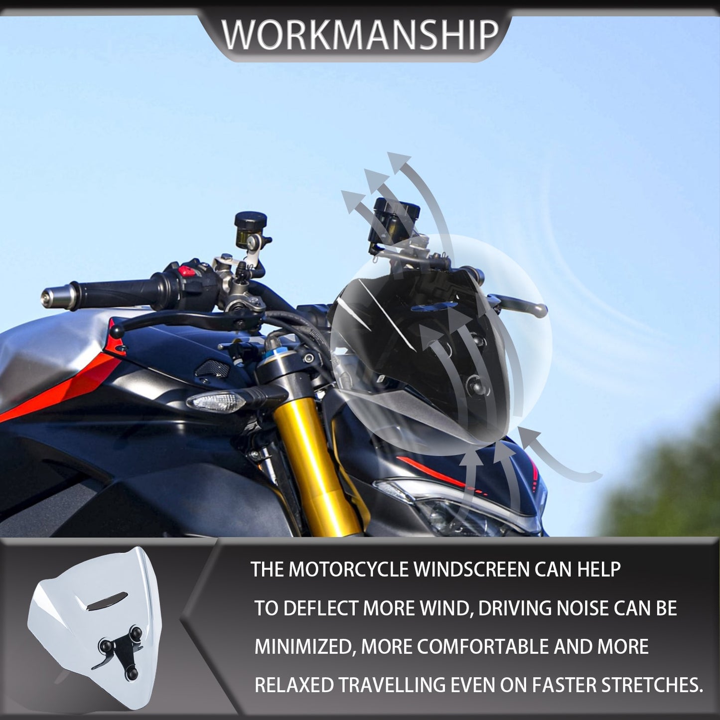 Motorcycle Windscreen Windshield Air Flow Deflector Visor For Ducati Streetfighter V4 V4S V4SP 2020-2022 Fairing Accessories