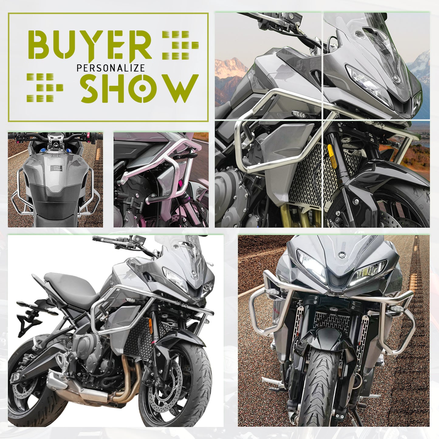 Wolfline Motorcycle Crash Bar Engine Guard Bumper Upper Frame Falling Protector For Triumph Tiger Sport 660 2022 2023 Stainless Steel