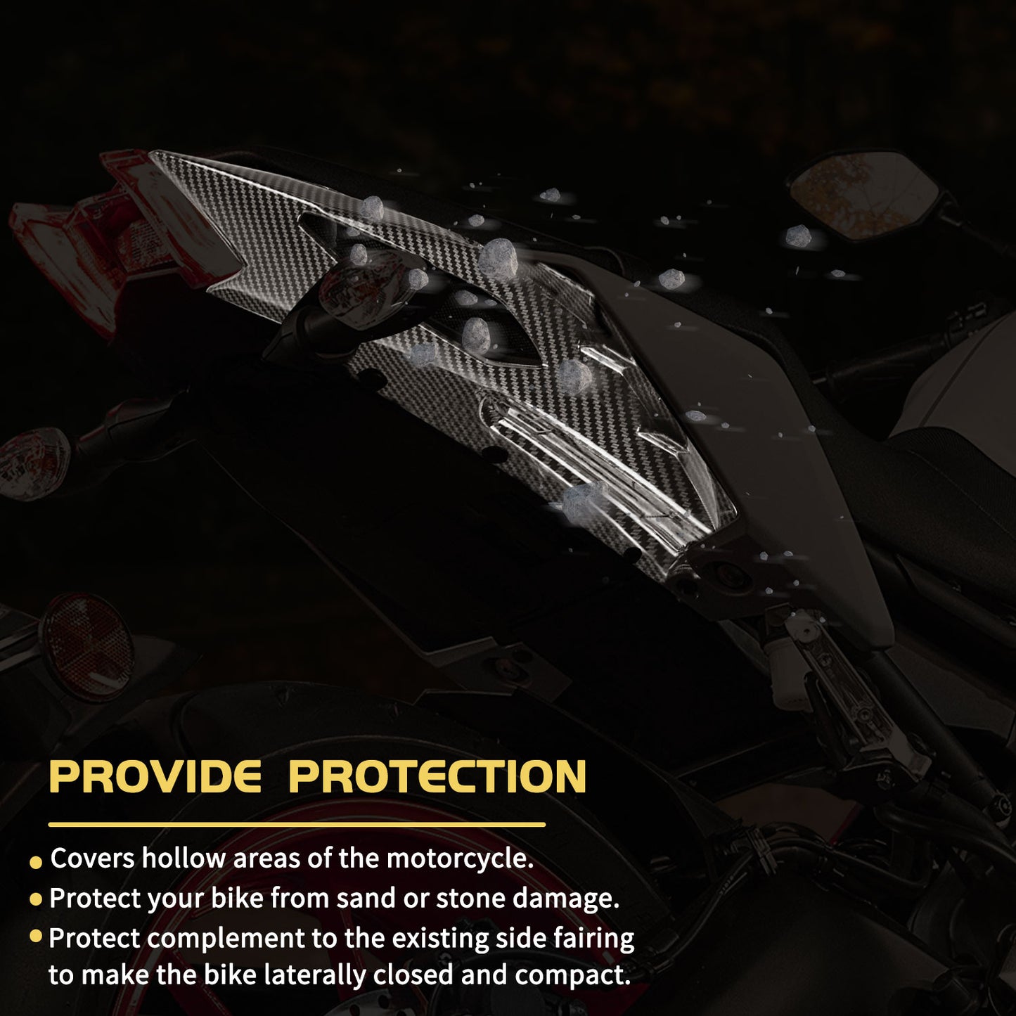 Wolfline Motorcycle Fairing Side Upper Rear Tail Seat Cover Cowl For Yamaha MT09 MT-09 MT 09 2017 2018 2019 2020 2021 Fairings Protector