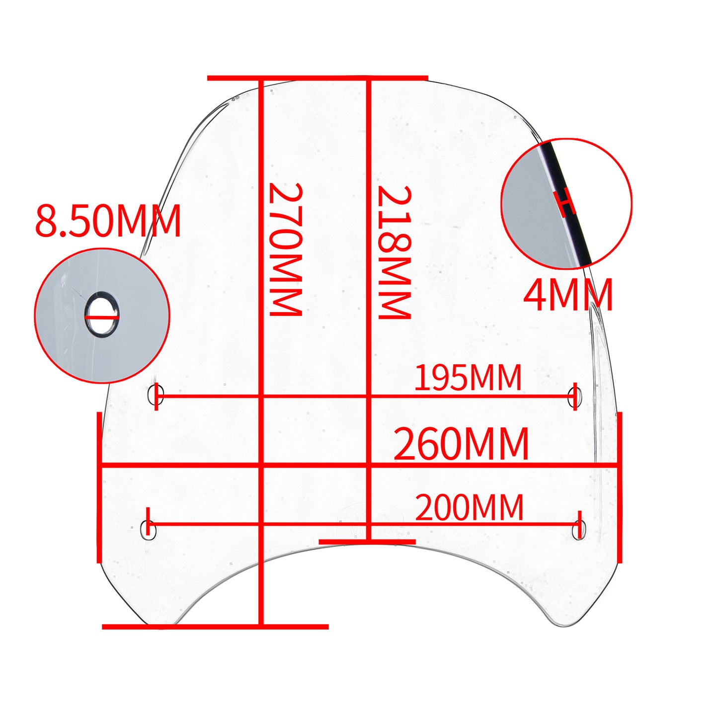 Motorcycle Windscreen Windshield Air Flow Deflector Visor for Triumph Street Twin 900 2019-2022 2021 With Bracket Wind Shield