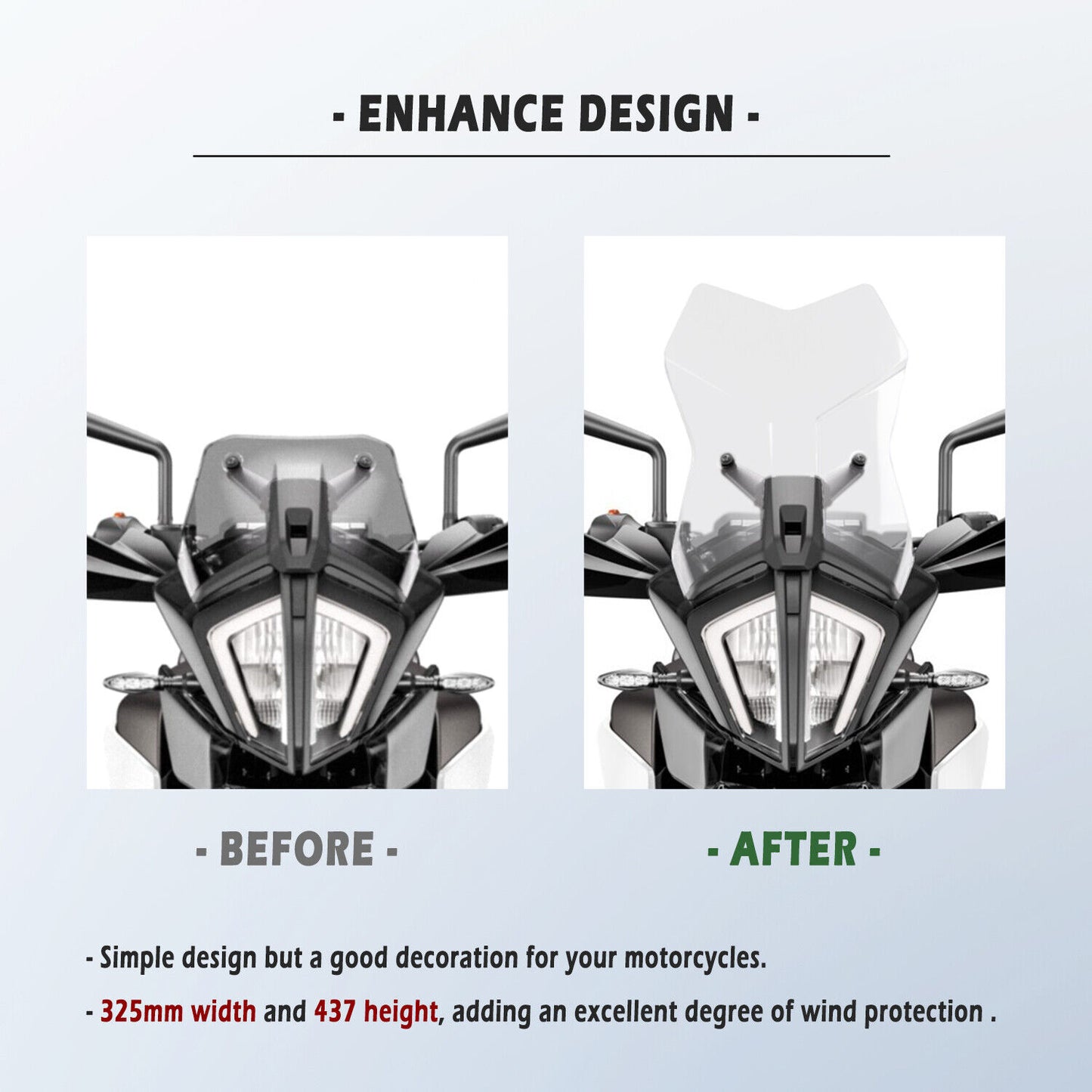 Windscreen Windshield Deflector Extend for KTM 390 790 890 ADV R SW 2019-2023 2020 2021 2022