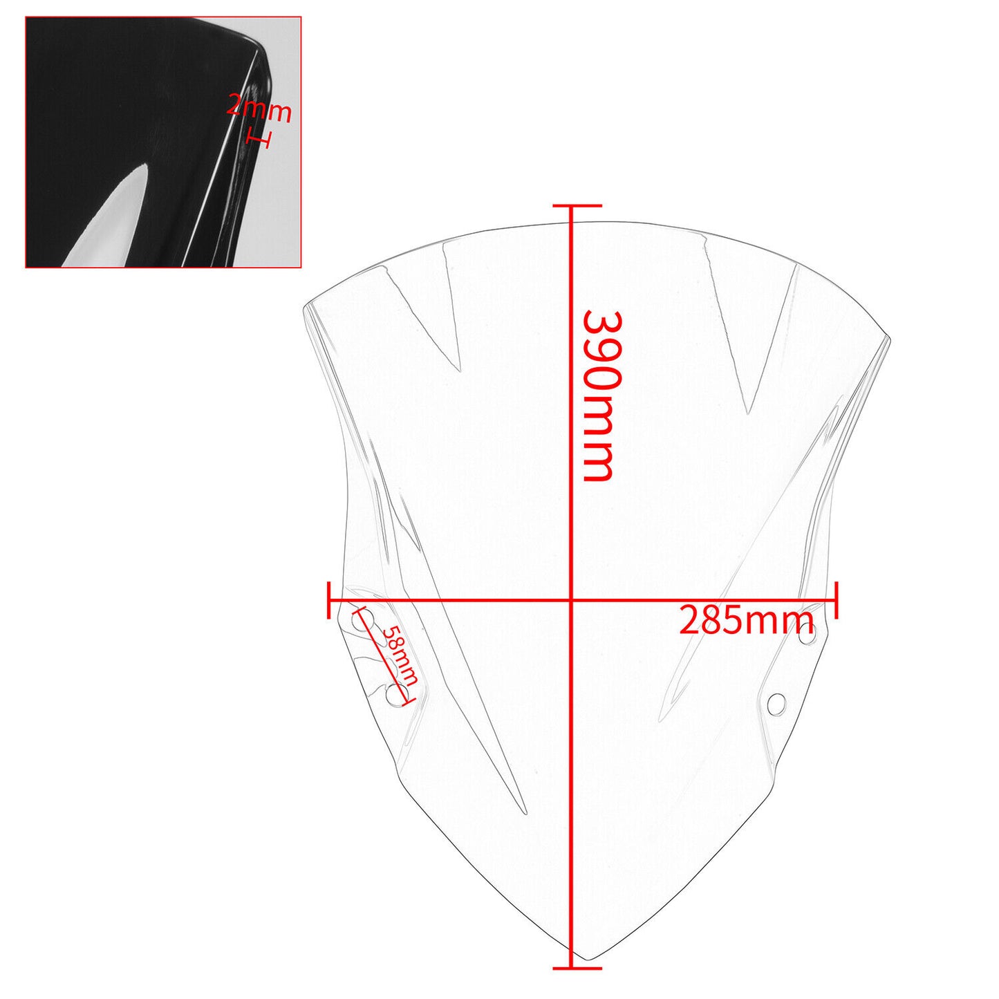 Windscreen Windshield For Kawasaki Ninja 400 2018-2023 2019 2020 2021 2022 Wind Deflector Spoiler