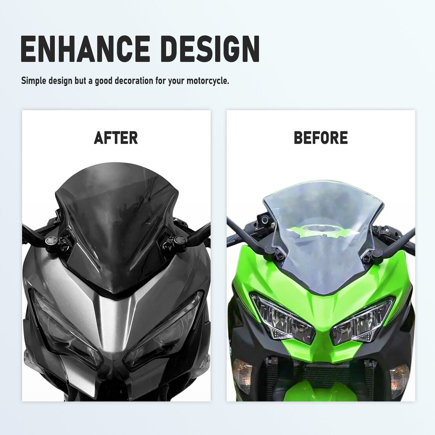 Windscreen Windshield For Kawasaki Ninja 400 2018-2023 2019 2020 2021 2022 Wind Deflector Spoiler