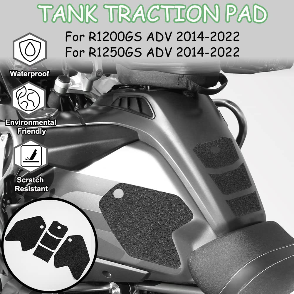 Wolfline Motorcycle Anti Slip Tank Pad Stickers Side Gas Tank Pad Knee Grip Decals Protection For BMW R1200GS Adv R1250GS Adv R 1200GS 1250GS 2014 2015 2016 2017 2018 2019 2020 2021 2022