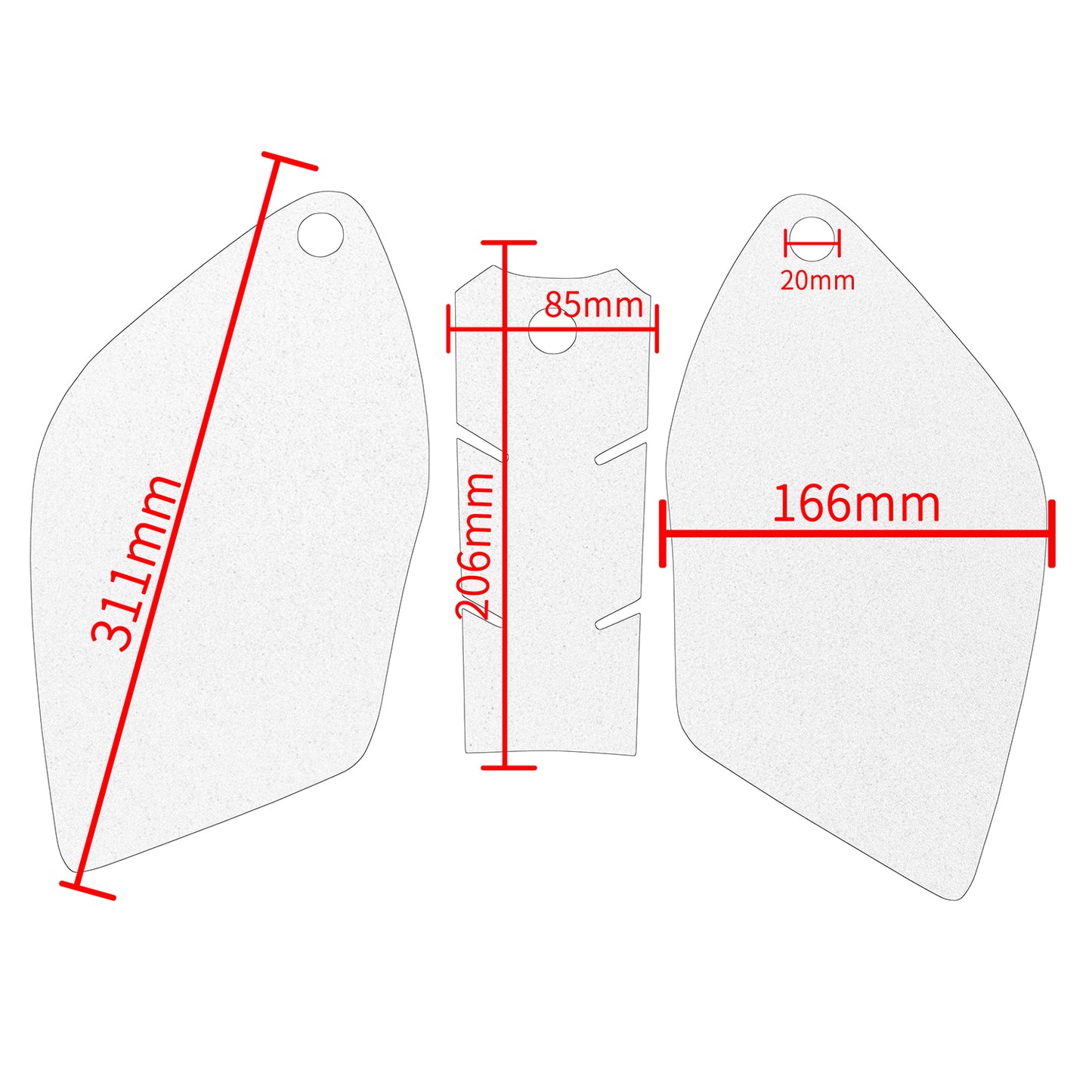 Wolfline Motorcycle Accessories Anti Slip Tank Pad Stickers Side Gas Tank Pad Knee Grip Decals Protection For COLOVE 500F 400F