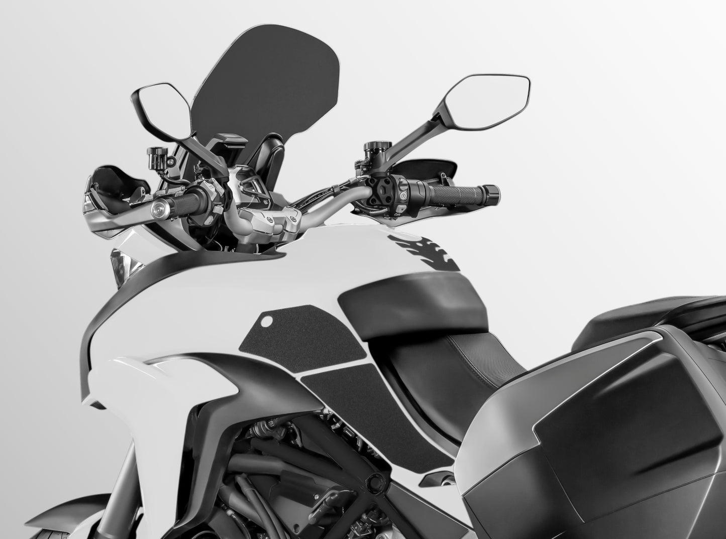 Wolfline Motorcycle Accessories Anti Slip Tank Pad Stickers Side Gas Tank Pad Knee Grip Decals Protection For Ducati Multistrada 1200 S 1260 S 2015 2016 2017 2018 2019 2020 2021 2022
