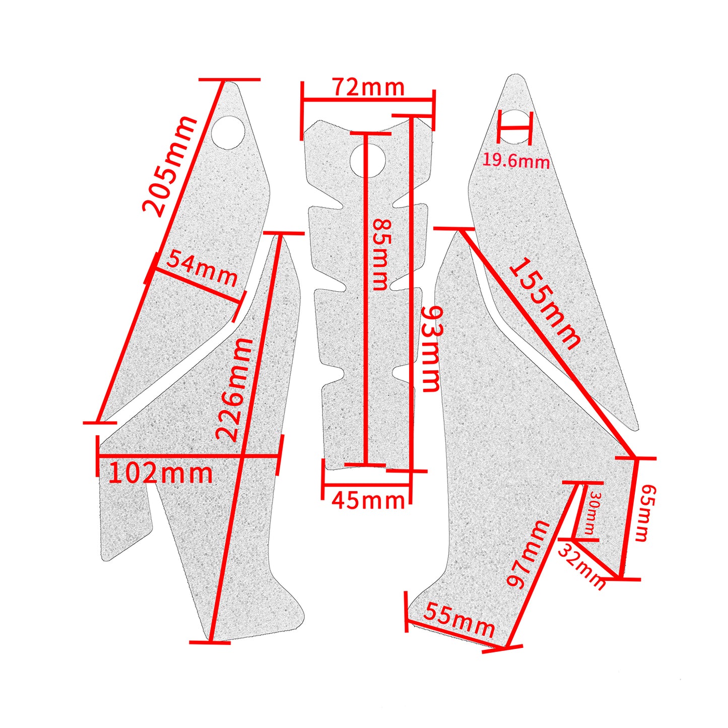 Wolfline Motorcycle Fuel Tank Protection Stickers Moto Anti Slip Rubber Fuel Gas Tank Pad Side Knee Decals For Benelli Tornado 252R 302R 2021 2022