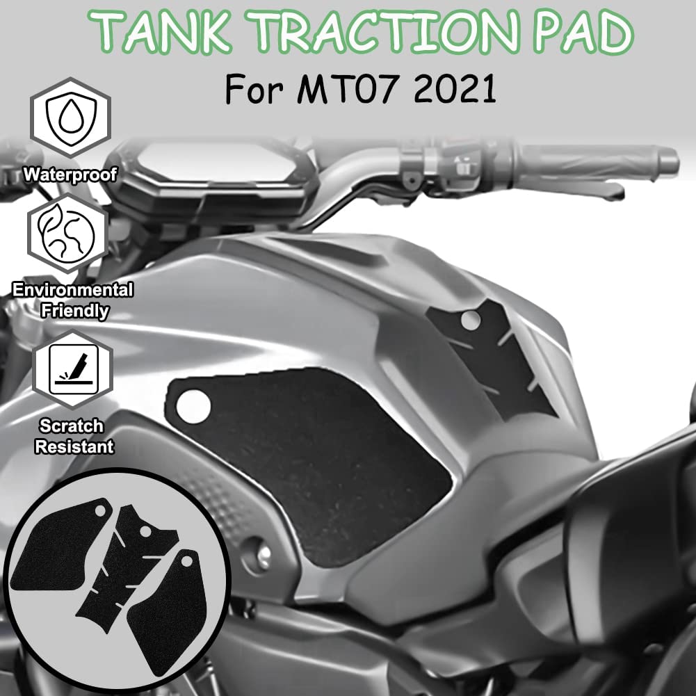 Wolfline Motorcycle Anti Slip Tank Pad Stickers Side Gas Tank Pad Knee Grip Decals Protection For Yamaha MT07 MT 07 2021 2022