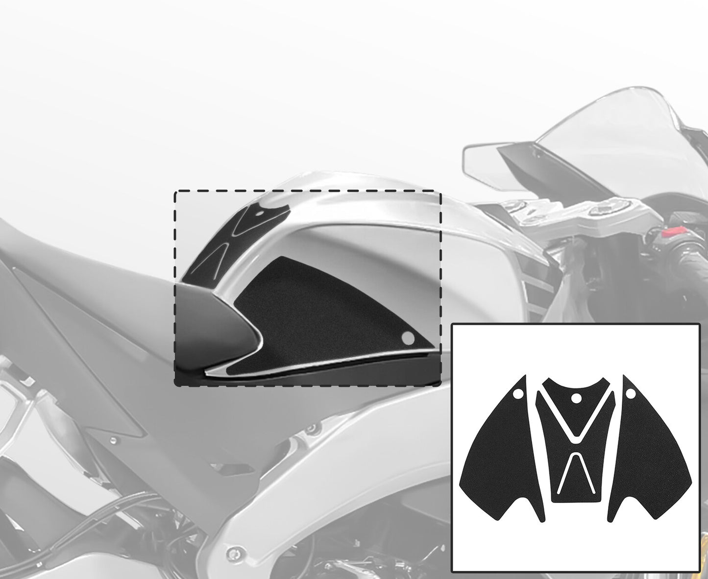 Wolfline Motorcycle Accessories Anti Slip Tank Pad Stickers Side Gas Tank Pad Knee Grip Decals Protection For Aprilia GRP 150R 250R 2021 2022 GRP150R GRP250R