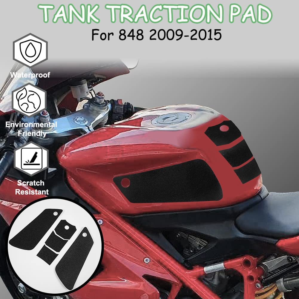 Wolfline Motorcycle Anti Slip Tank Pad Stickers Side Gas Tank Pad Knee Grip Decals Protection For Ducati 848 2009 2010 2011 2012 2013 2014 2015