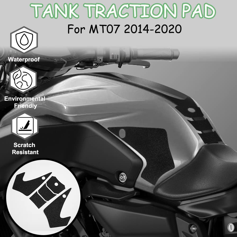 Wolfline Motorcycle Anti Slip Tank Pad Stickers Side Gas Tank Pad Knee Grip Decals Protection For Yamaha MT07 MT 07 2014 2015 2016 2017 2018 2019 2020