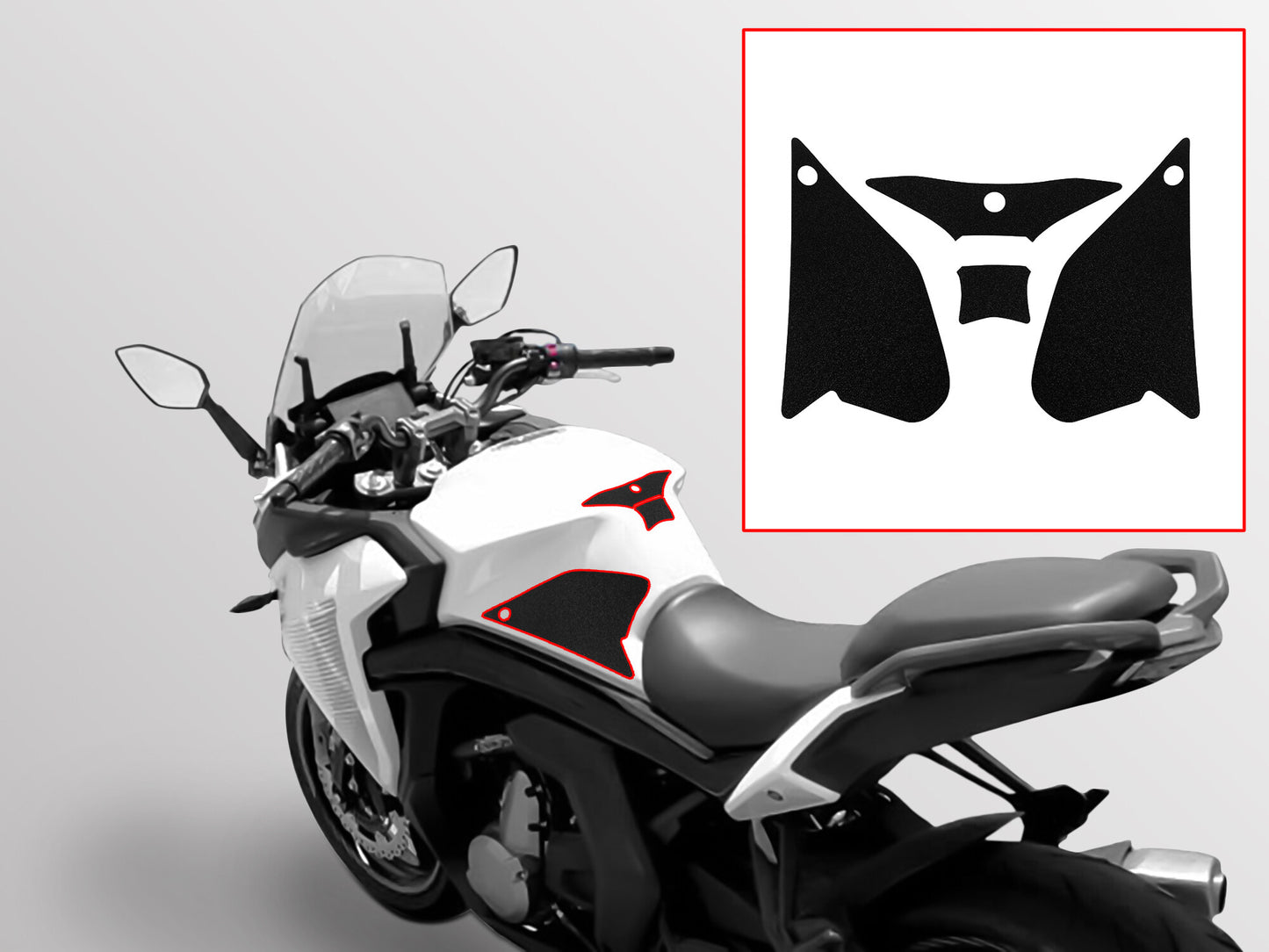Wolfline Motorcycle Anti Slip Tank Pad Stickers Side Gas Tank Pad Knee Grip Decals Protection For CFMOTO 400GT 650GT 400 650 GT