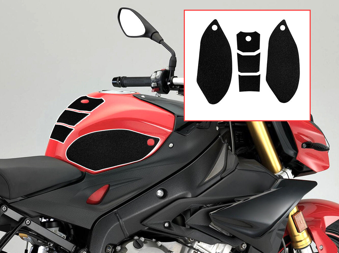 Wolfline Motorcycle Anti Slip Tank Pad Stickers Side Gas Tank Pad Knee Grip Decals Protection For BMW S1000R RR S1000R S1000RR 2015 2016 2017 2018 2019 2020 2021 2022