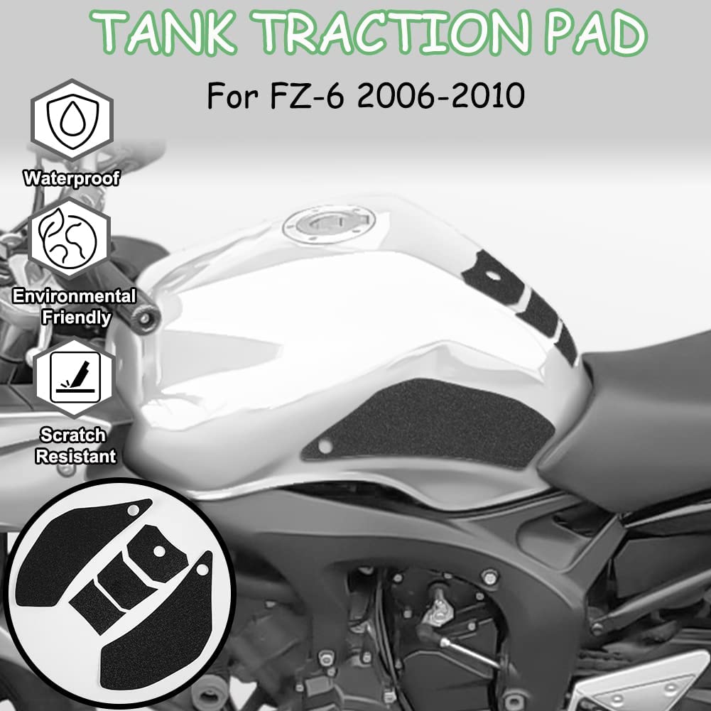 Wolfline Motorcycle Anti Slip Tank Pad Stickers Side Gas Tank Pad Knee Grip Decals Protection For Yamaha FZ-6 FZ6 FZ 6 2006 2007 2008 2009 2010