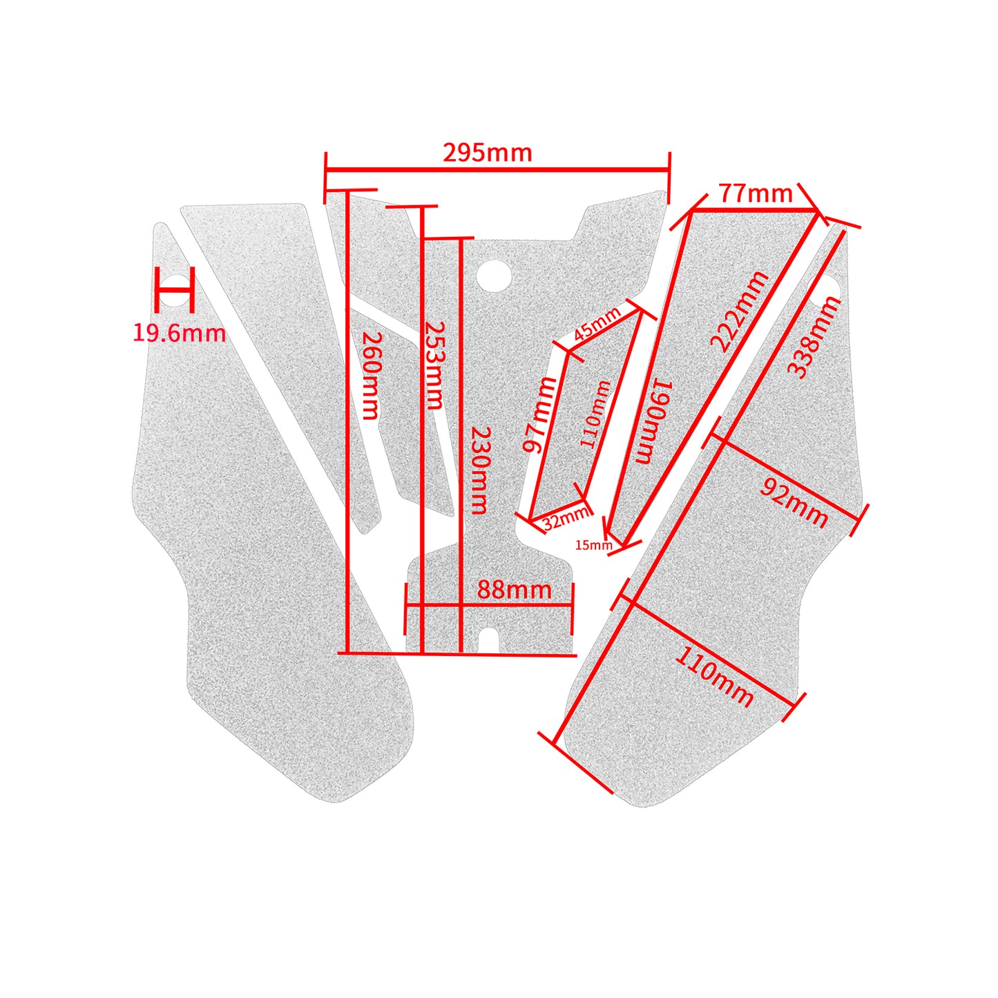 Wolfline Motorcycle Fuel Tank Protection Stickers Moto Anti Slip Rubber Fuel Gas Tank Pad Side Knee Decals For Zongshen Cyclone RC401 2022 Model