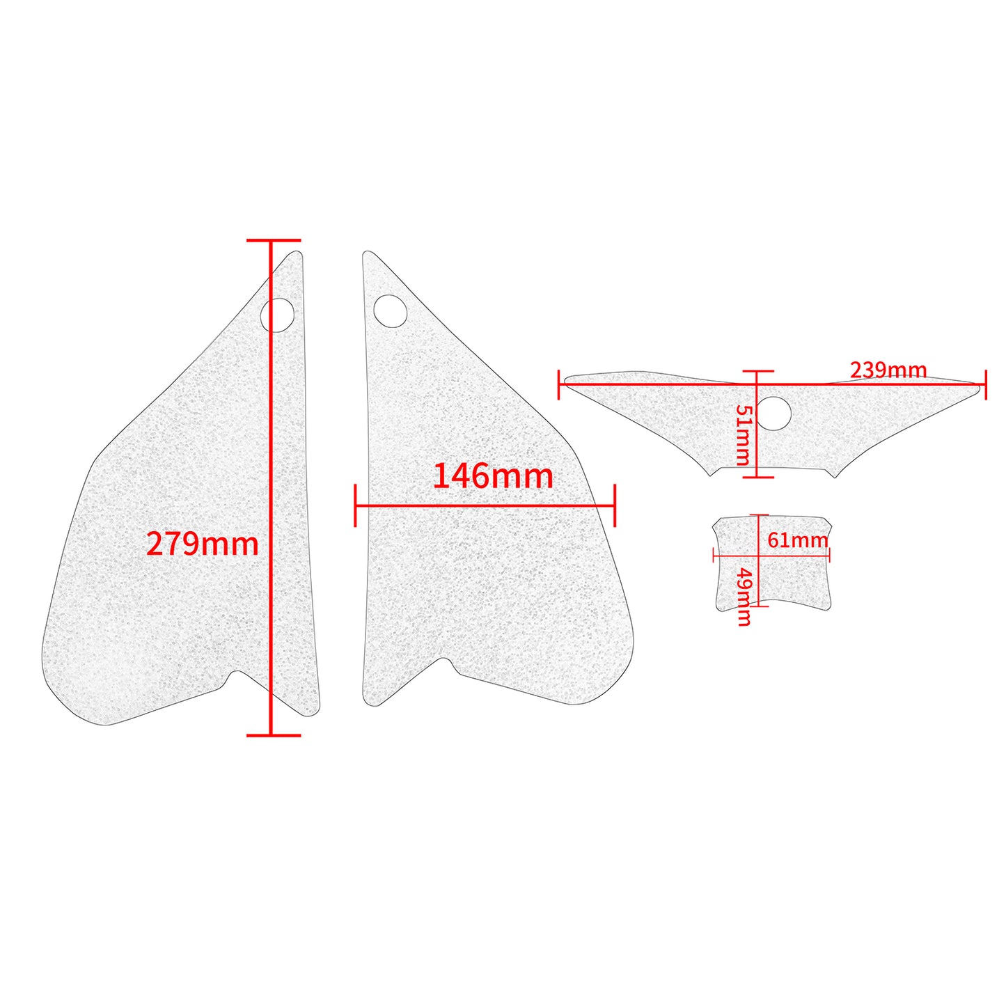 Wolfline Motorcycle Anti Slip Tank Pad Stickers Side Gas Tank Pad Knee Grip Decals Protection For CFMOTO 400GT 650GT 400 650 GT