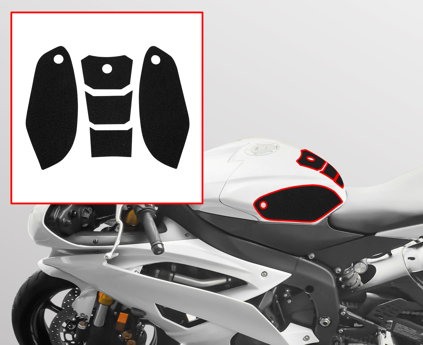 Wolfline Motorcycle Anti Slip Tank Pad Stickers Side Gas Tank Pad Knee Grip Decals Protection For Yamaha R6 2004 2005 2006 2007 2008 2009 2010 2011 2012 2013 2014 2015 2016