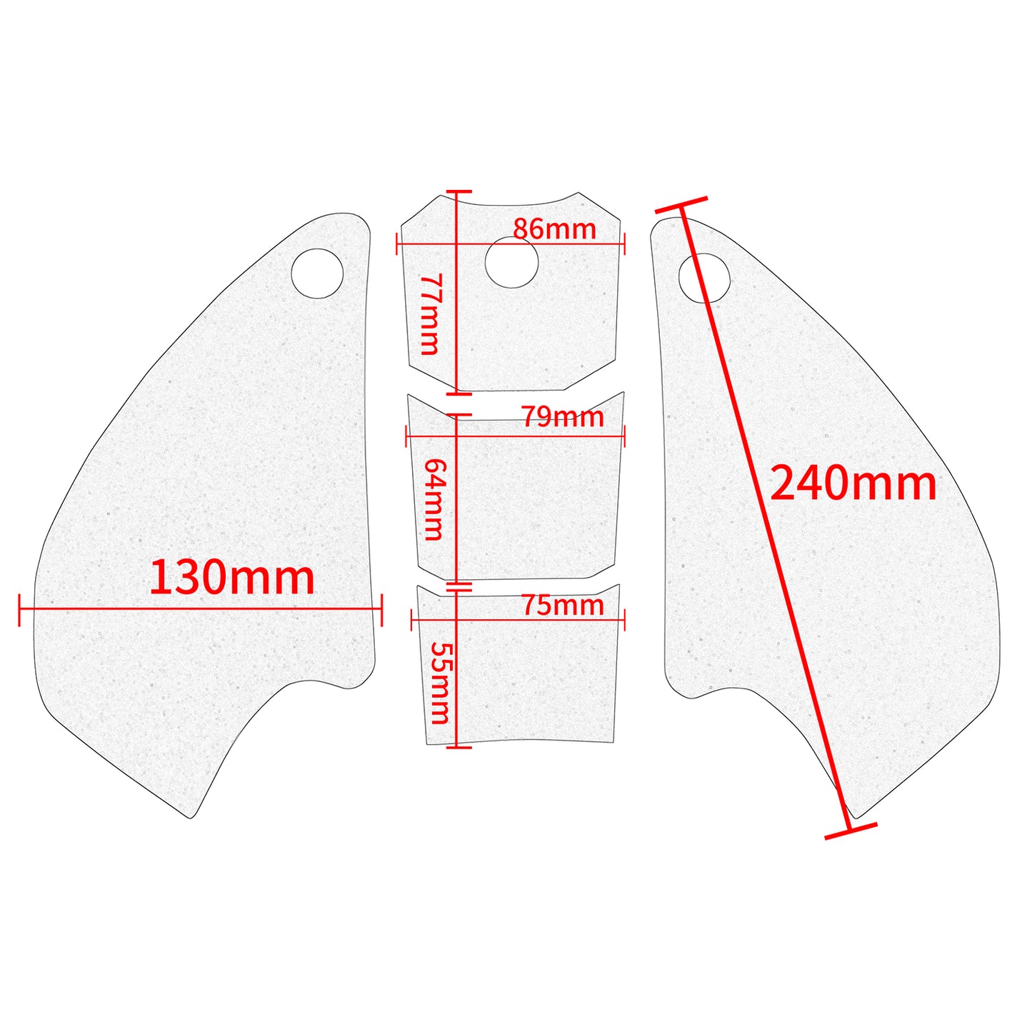 Wolfline Motorcycle Anti Slip Tank Pad Stickers Side Gas Tank Pad Knee Grip Decals Protection For Honda CB190SS CB190 SS CB 190SS