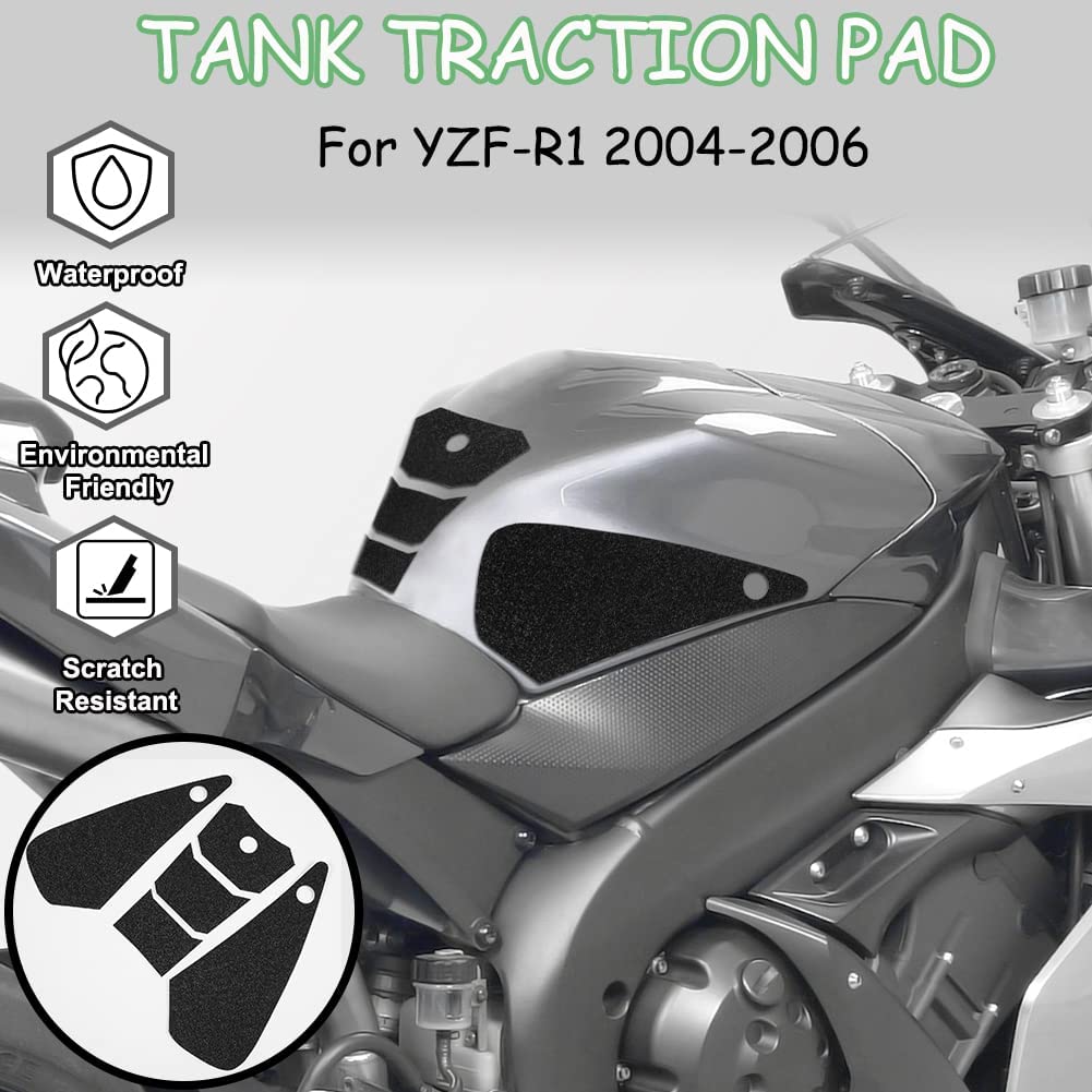 Wolfline Motorcycle Anti Slip Tank Pad Stickers Side Gas Tank Pad Knee Grip Decals Protection For Yamaha R1 2004 2005 2006