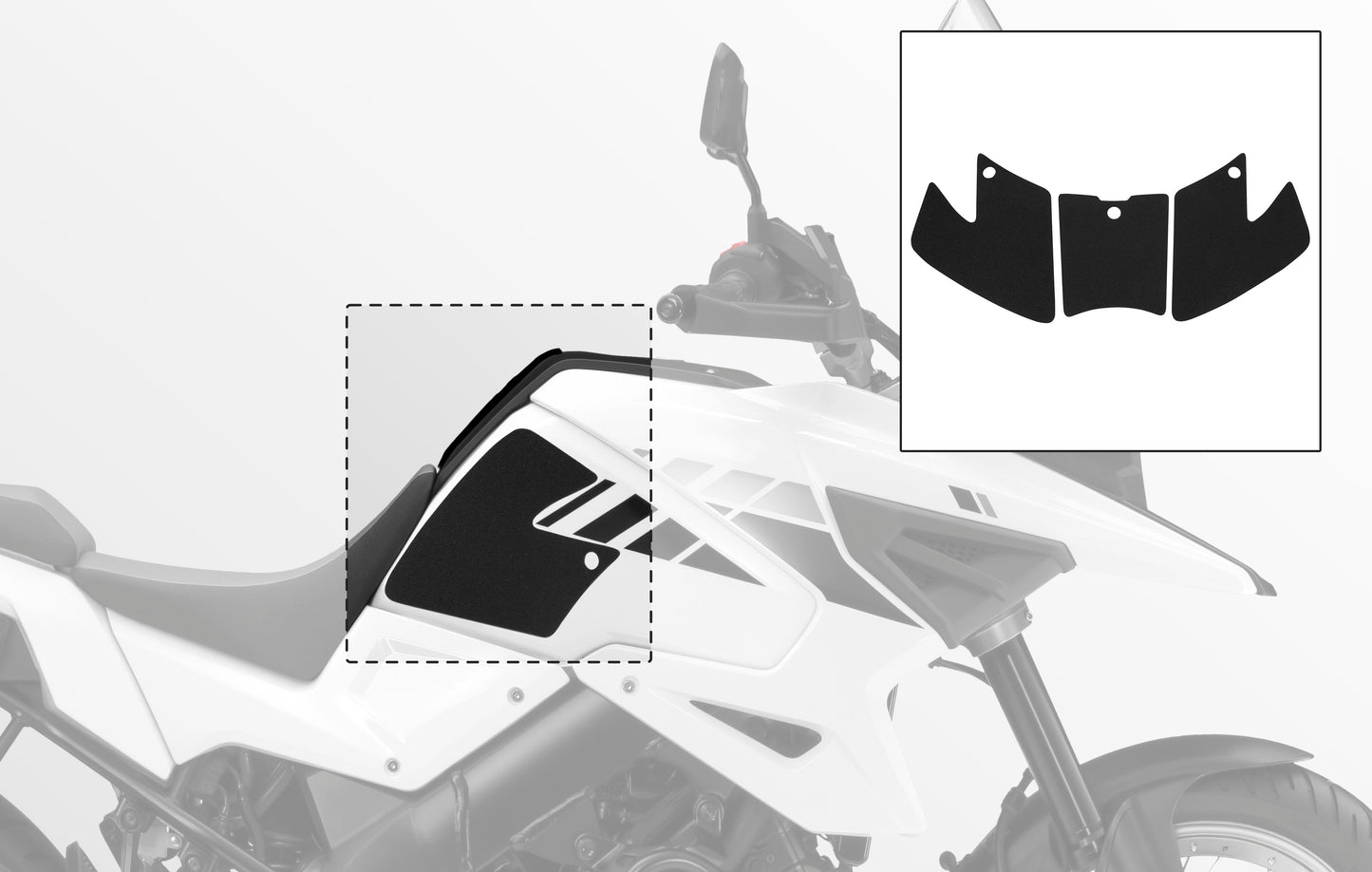 Wolfline Motorcycle Accessories Anti Slip Tank Pad Stickers Side Gas Tank Pad Knee Grip Decals Protection For Suzuki V-STROM DL1050 XT 2020 2021 2022