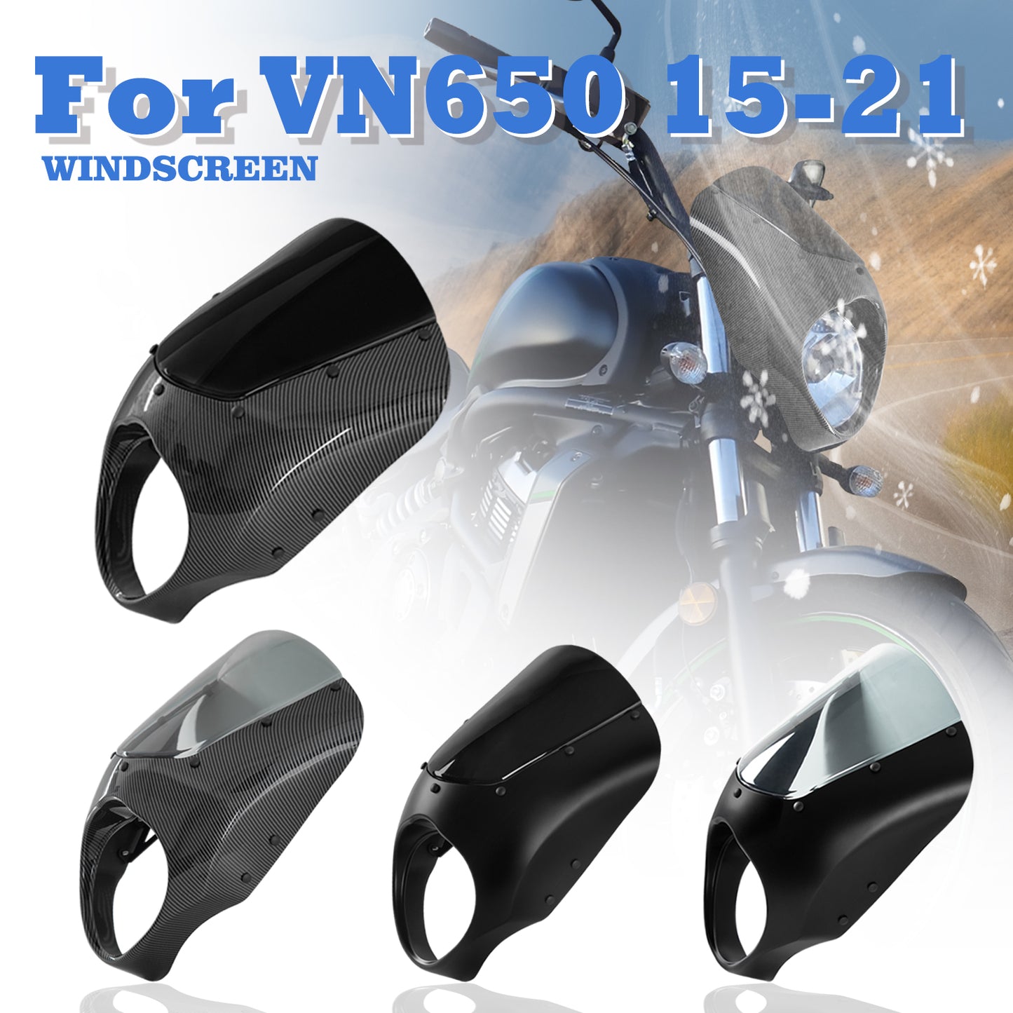 S EN650 Front Headlight Cover Cafe Racer Retro Fairing Windscreen Motorcycle For Kawasaki Vulcan VN650 2015-2023 2022 2021 2020