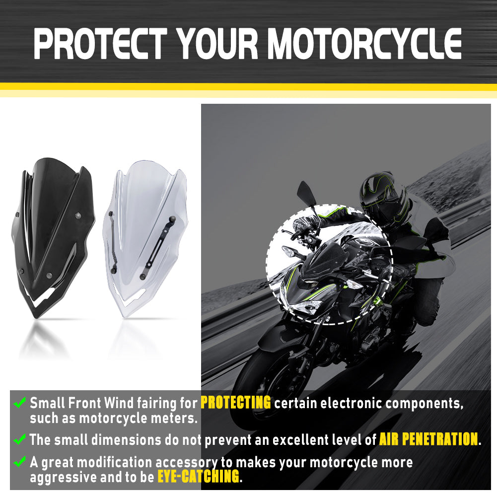 Motorbike Windshield Windscreen Wind Deflector Double Bubble For Kawasaki Z900 Z 900 ZR900 2017 2018 2019 Motorcycle Accessories