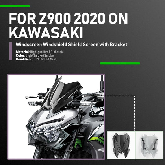 Windscreen Windshield Wind Deflector For Kawasaki Z 900 Z900 2020-2023 2021 2022