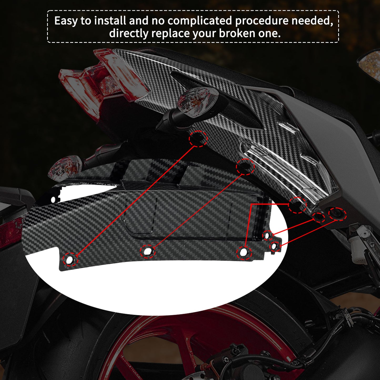 Wolfline Motorcycle Fairing Side Upper Rear Tail Seat Cover Cowl For Yamaha MT09 MT-09 MT 09 2017 2018 2019 2020 2021 Fairings Protector