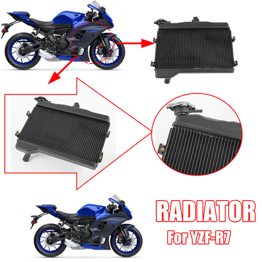 Wolfline YZFR7 Motorcycle Engine Radiator Guard Cooler Cooling Water Tank For Yamaha YZF-R7 YZF R7 2021 2022 2023 Accessories