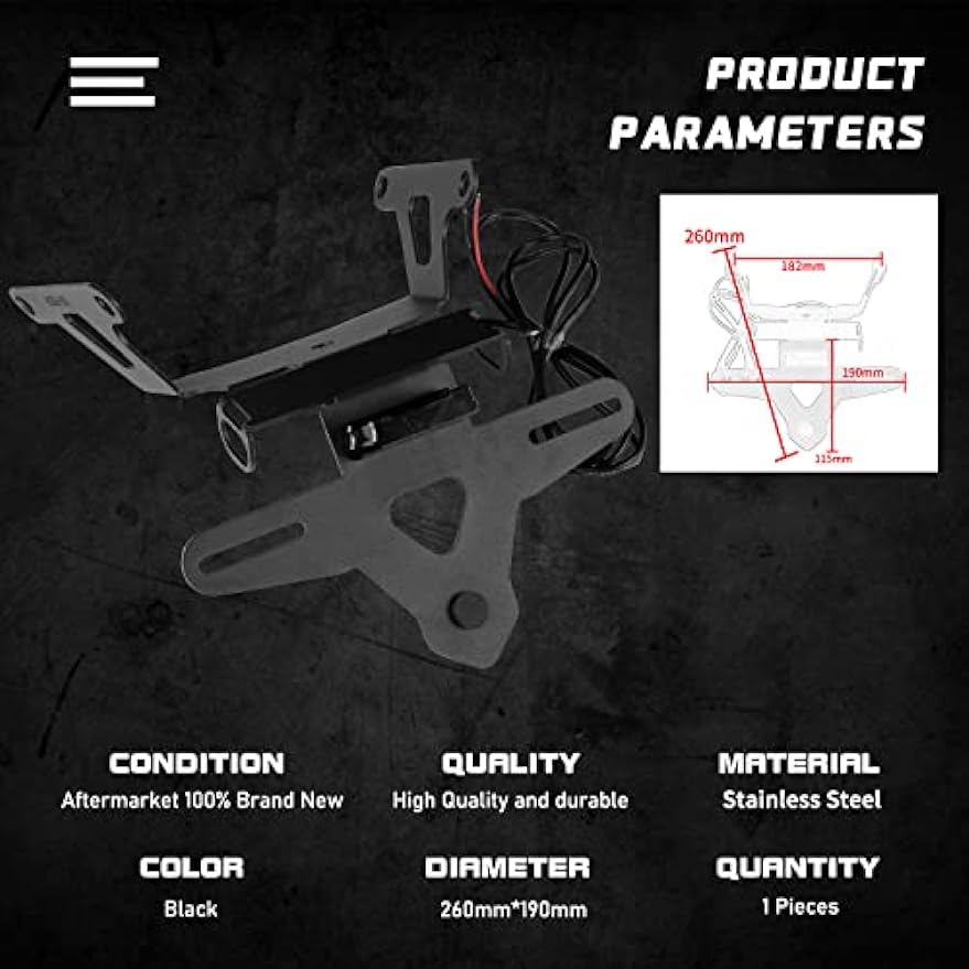 Motorcycle license Number Plate Bracket Holder for 2021-2023 Honda CB650R CBR650R CB 650 R CBR 650 R CB 650R CBR 650R 2022 Tail Tidy Fender Eliminator Kit w/ LED Light