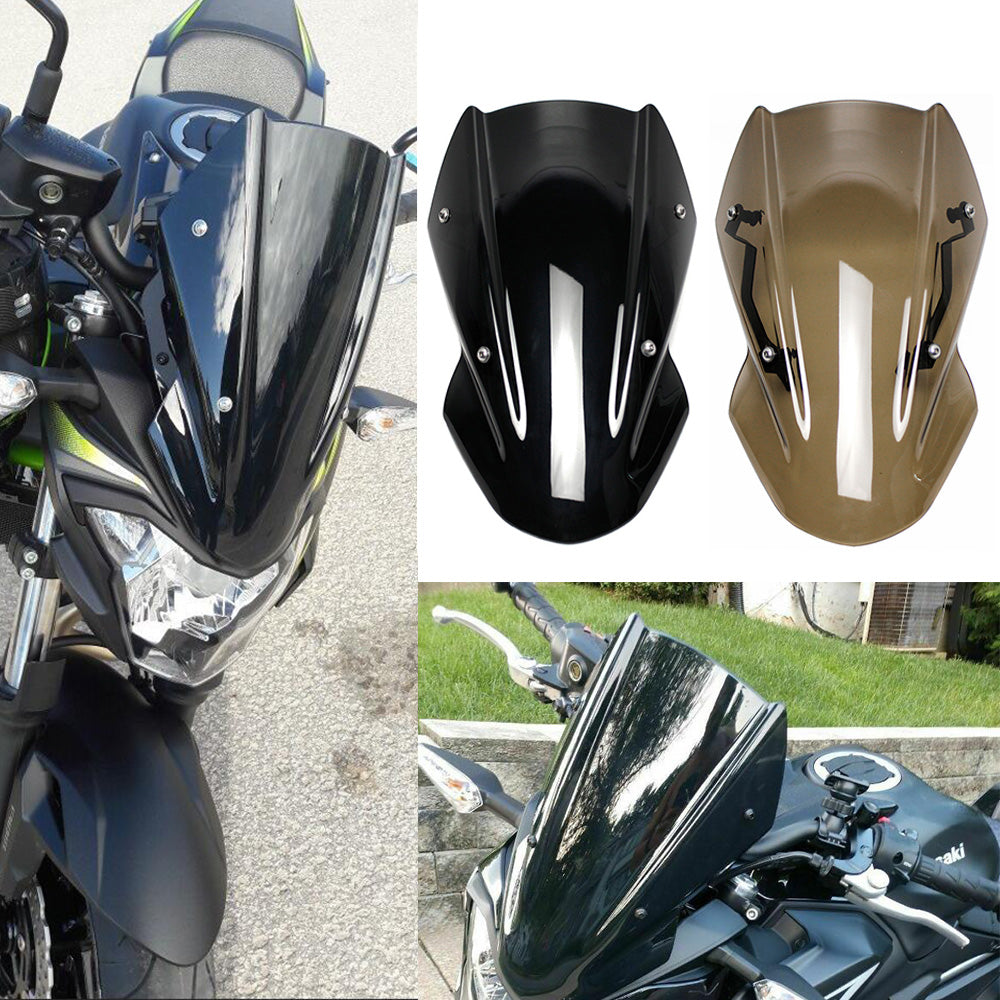 For 2017 2018 2019 Kawasaki Z650 Z 650 2017-2019 Motorcycle Windshield Windscreen Flyscreen Wind Deflector w/ Mounting Bracket