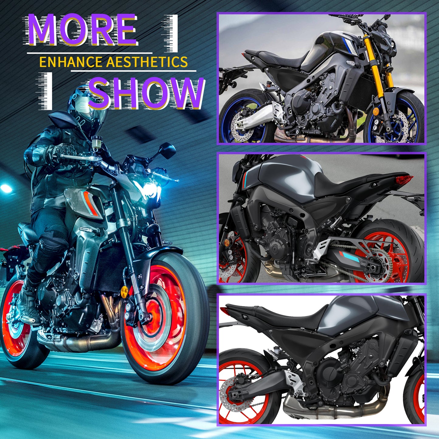 Wolfline For Yamaha MT09 MT 09 SP 2021 2022 2023 Motorcycle Seat Frame Side Cover MT-09 ABS Cowl Trim Panel Fairing Protector Accessories