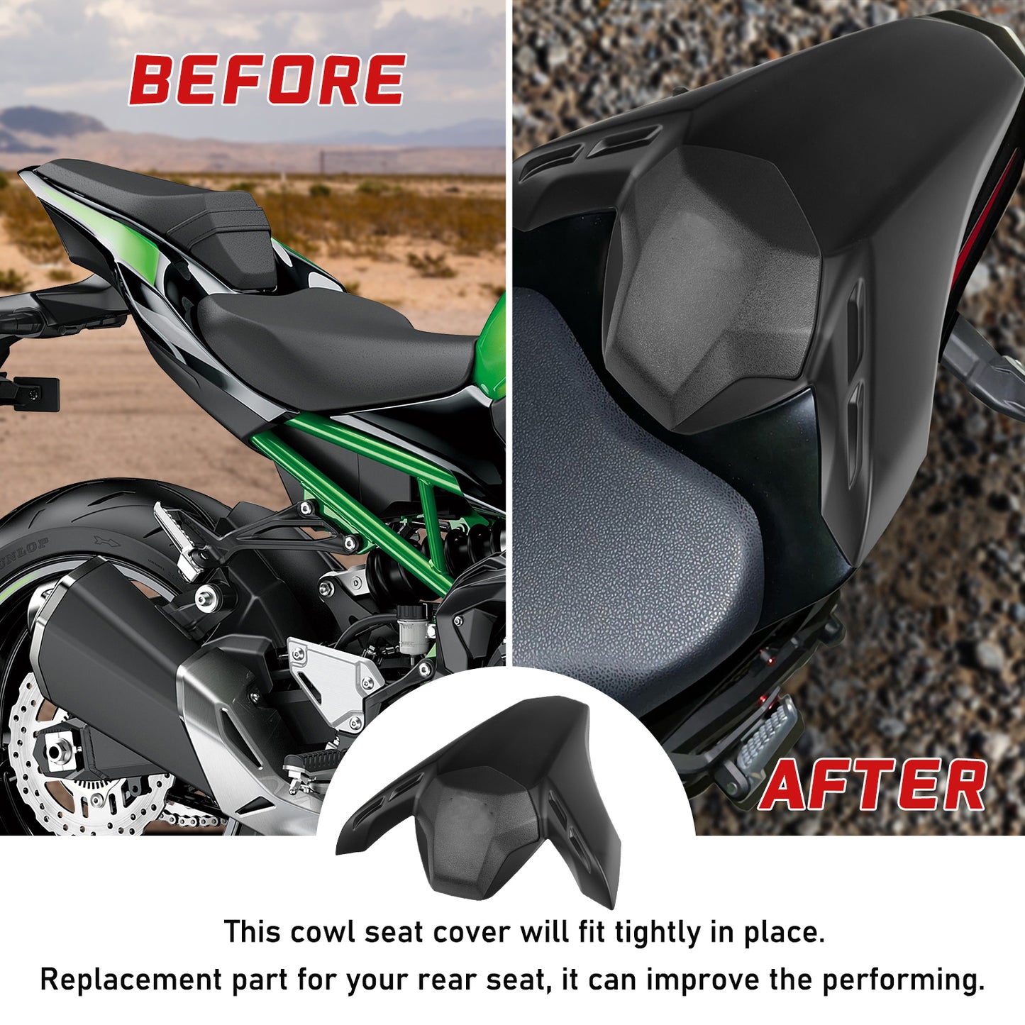 Passenger Solo Seat Covers Rear Cover for Kawasaki Z900 2017-2023 Motorcycle Parts Accessories 2018 2019 2020 2021 2022 Pillion Cowl Hump Tail Fairing