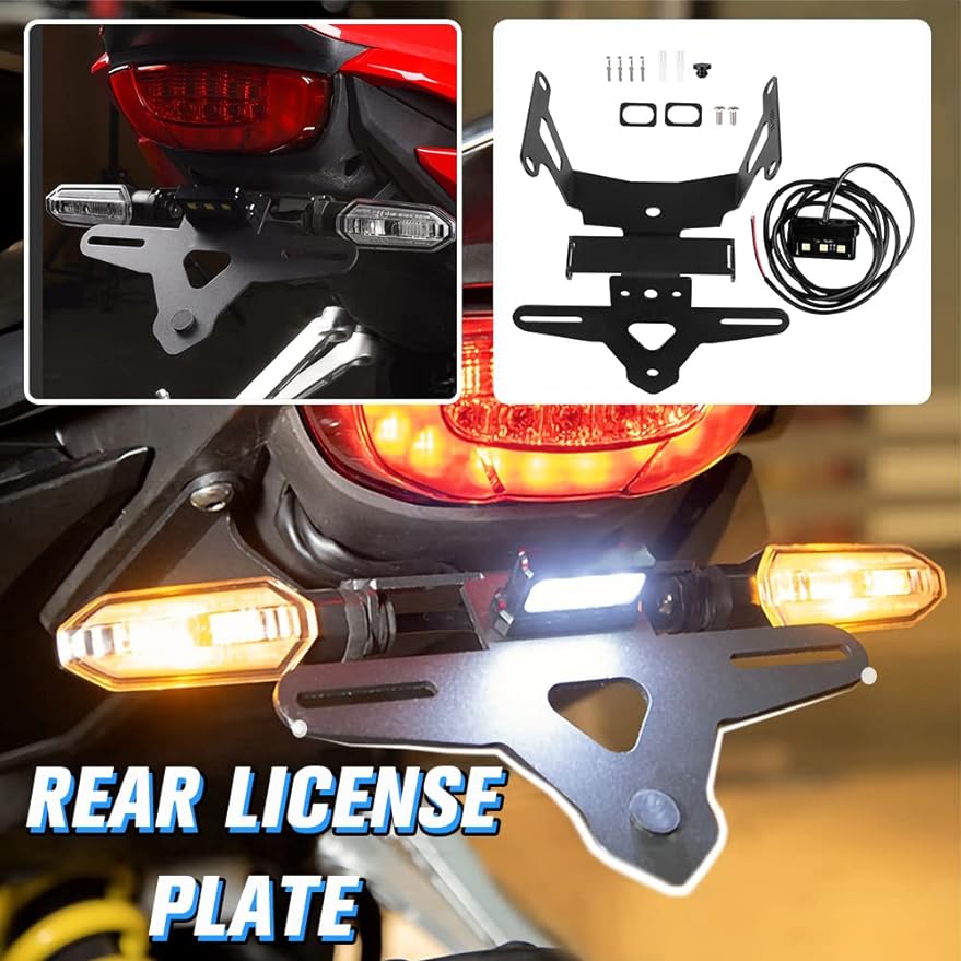 Motorcycle license Number Plate Bracket Holder for 2021-2023 Honda CB650R CBR650R CB 650 R CBR 650 R CB 650R CBR 650R 2022 Tail Tidy Fender Eliminator Kit w/ LED Light