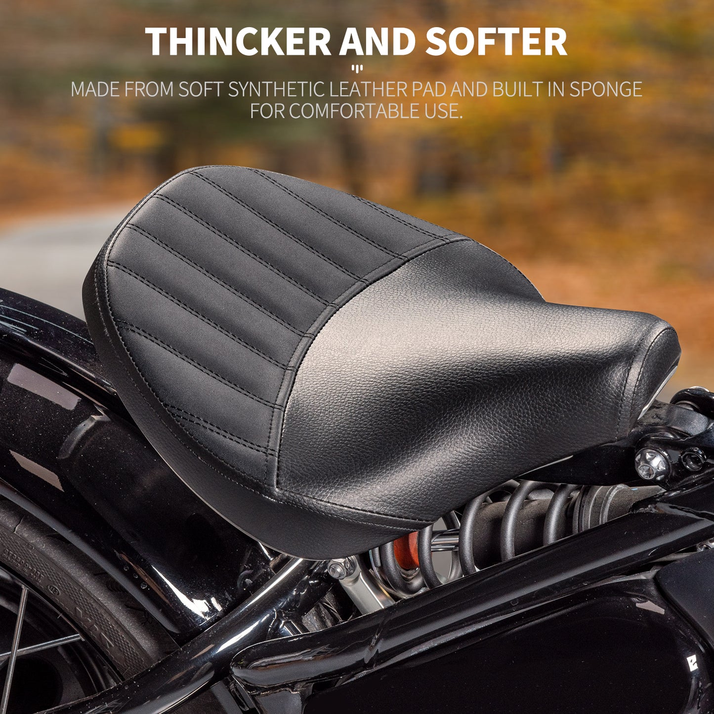 Wolfline Front Driver Solo Seat Cover For Triumph Bobber 2017 2018 2019 2020 2021 2022 2023 Thicken Cushion Vintage Motorcycle Pillion Seat