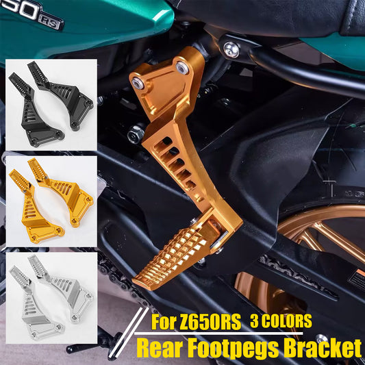 Wolfline Motorcycle Aluminum Alloy Rear Footpegs With Bracket For Kawasaki Z650RS 2022 2023 Rear Pedal Assembly Accessories